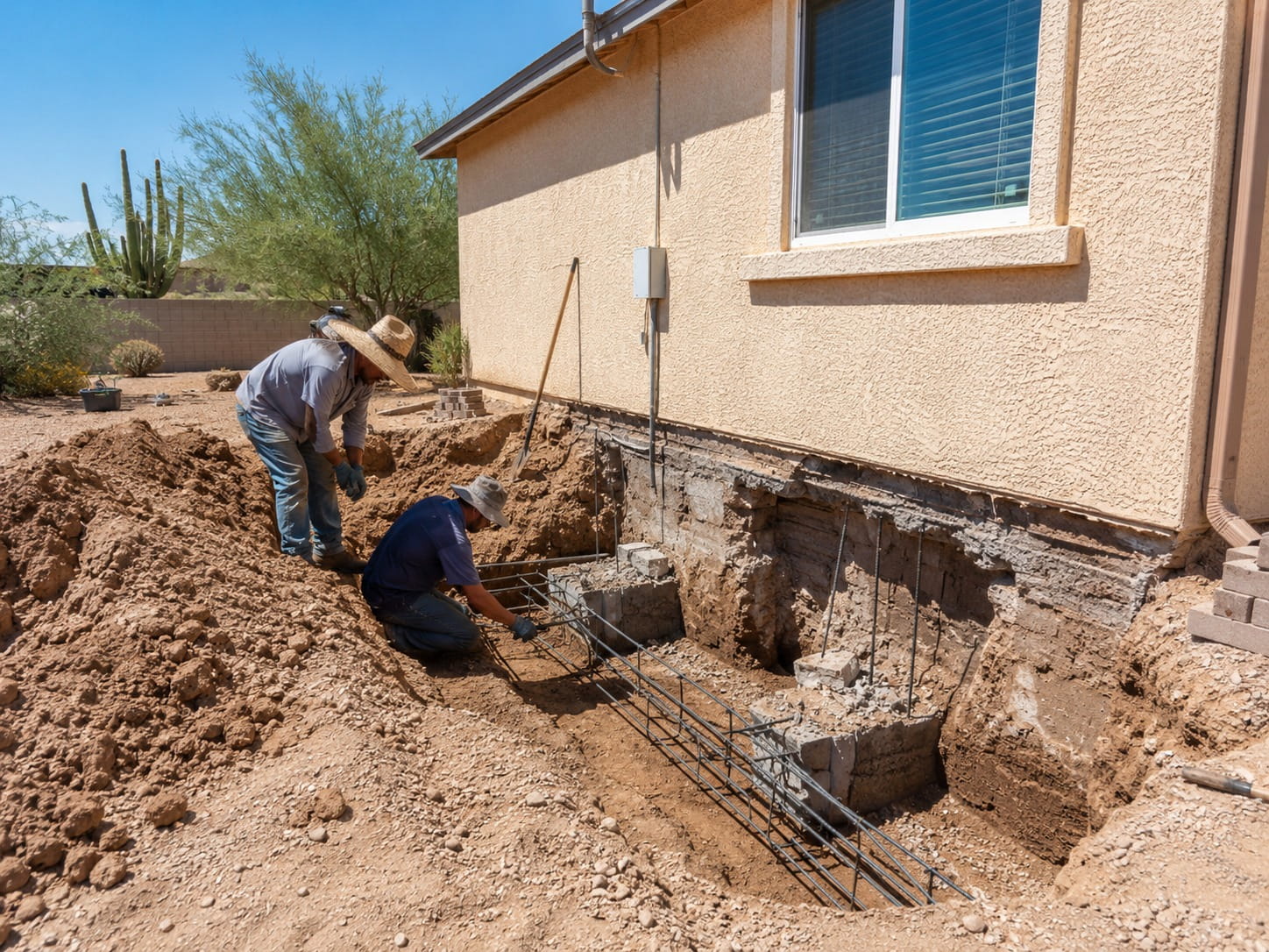 Stable base and masonry repair detail for Tucson conditions