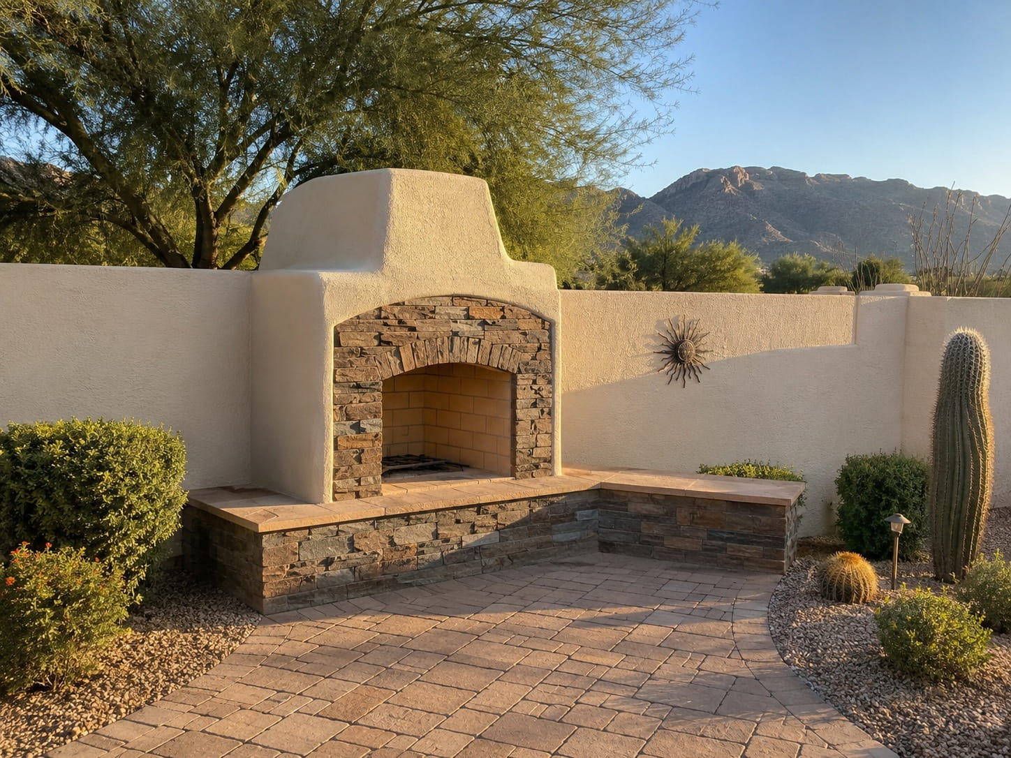 Tucson outdoor fireplace